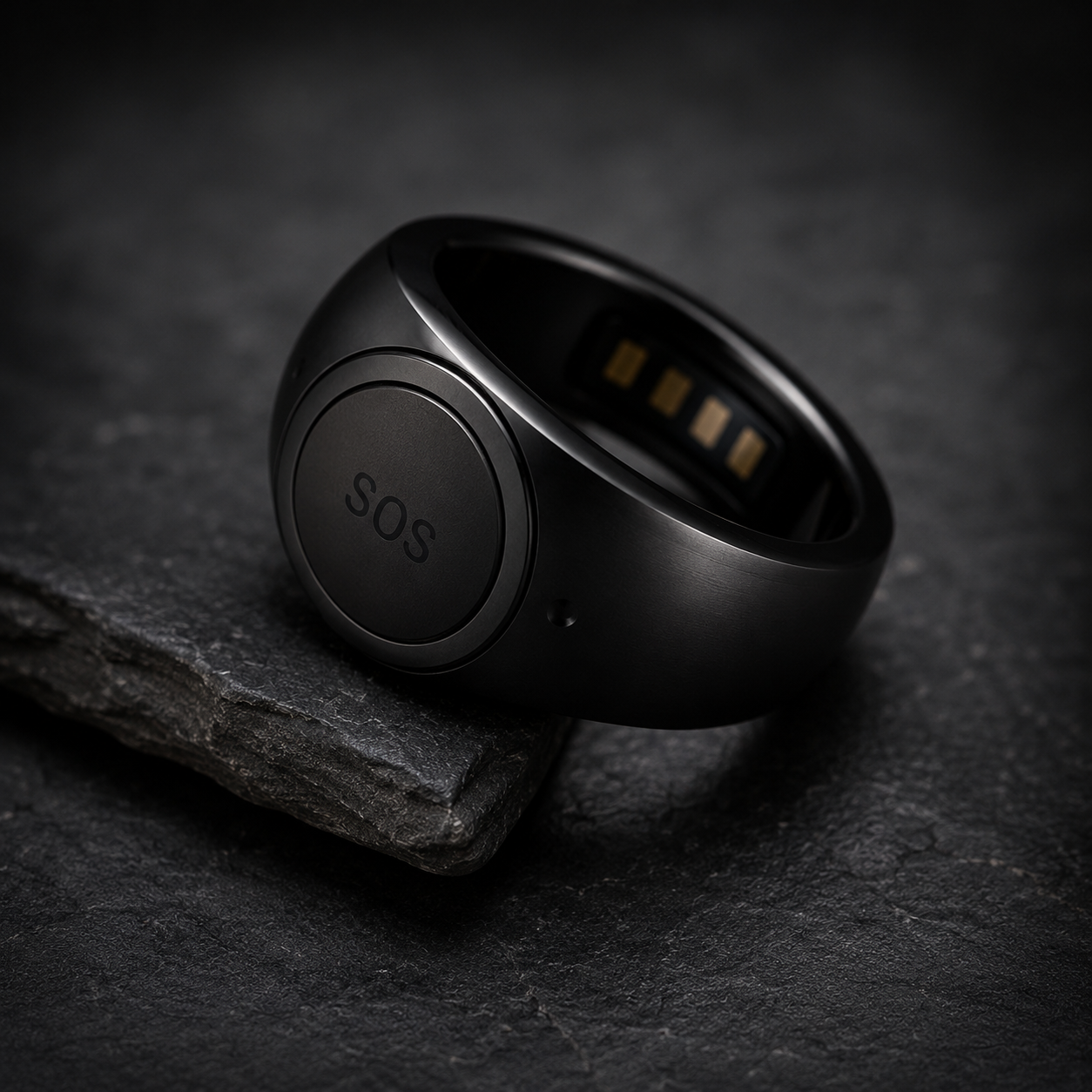 RIKA Geometric Matte Black safety bracelet